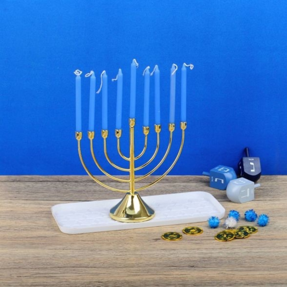 Menorah / Shabbat Candles drip Tray Star of David Hannukah nwt 12 x 5 white